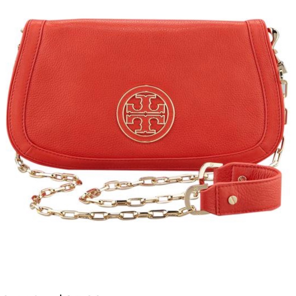 $325 Tory Burch Amanda Logo Clutch